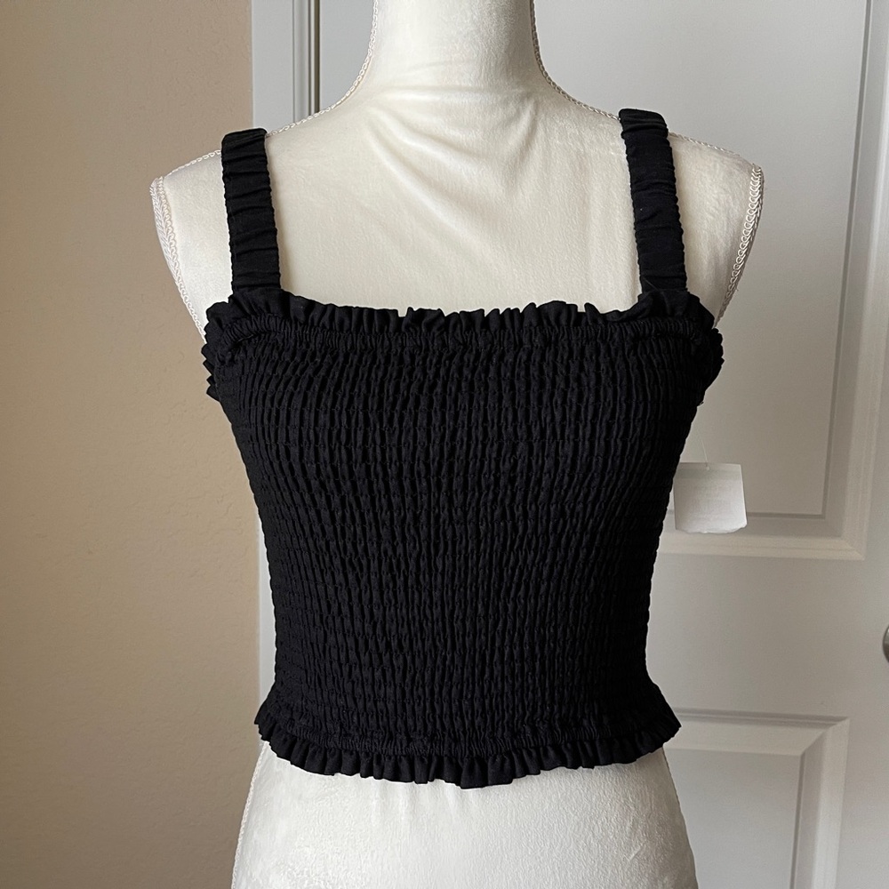 Steve Madden Black Stretch Crop Top Size Small
